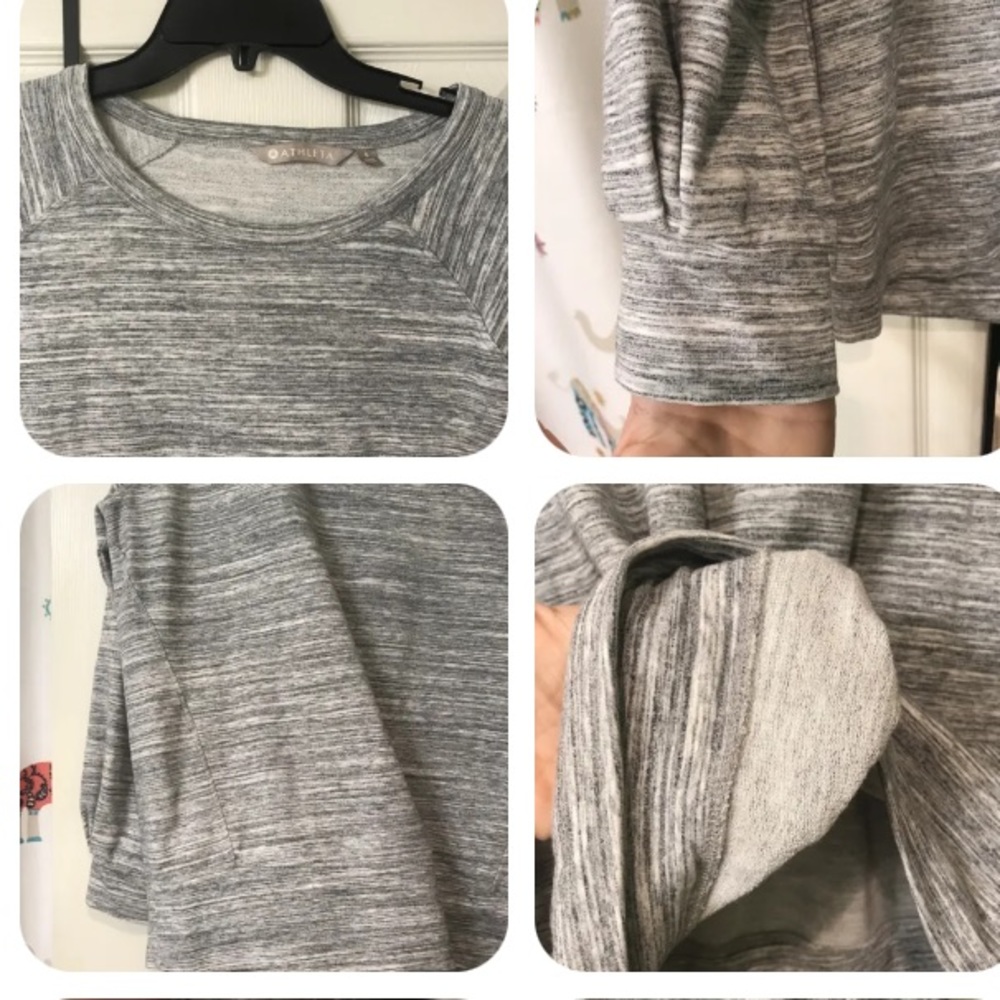 Athleta Marl Gray Bandha Yoga Sweatshirt Tencel/Lyocell Modal pullover cozy S - Picture 5 of 10